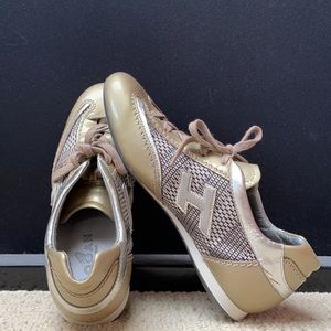 Hogan silver and gold sneakers